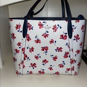 Kate spade large white floral tote